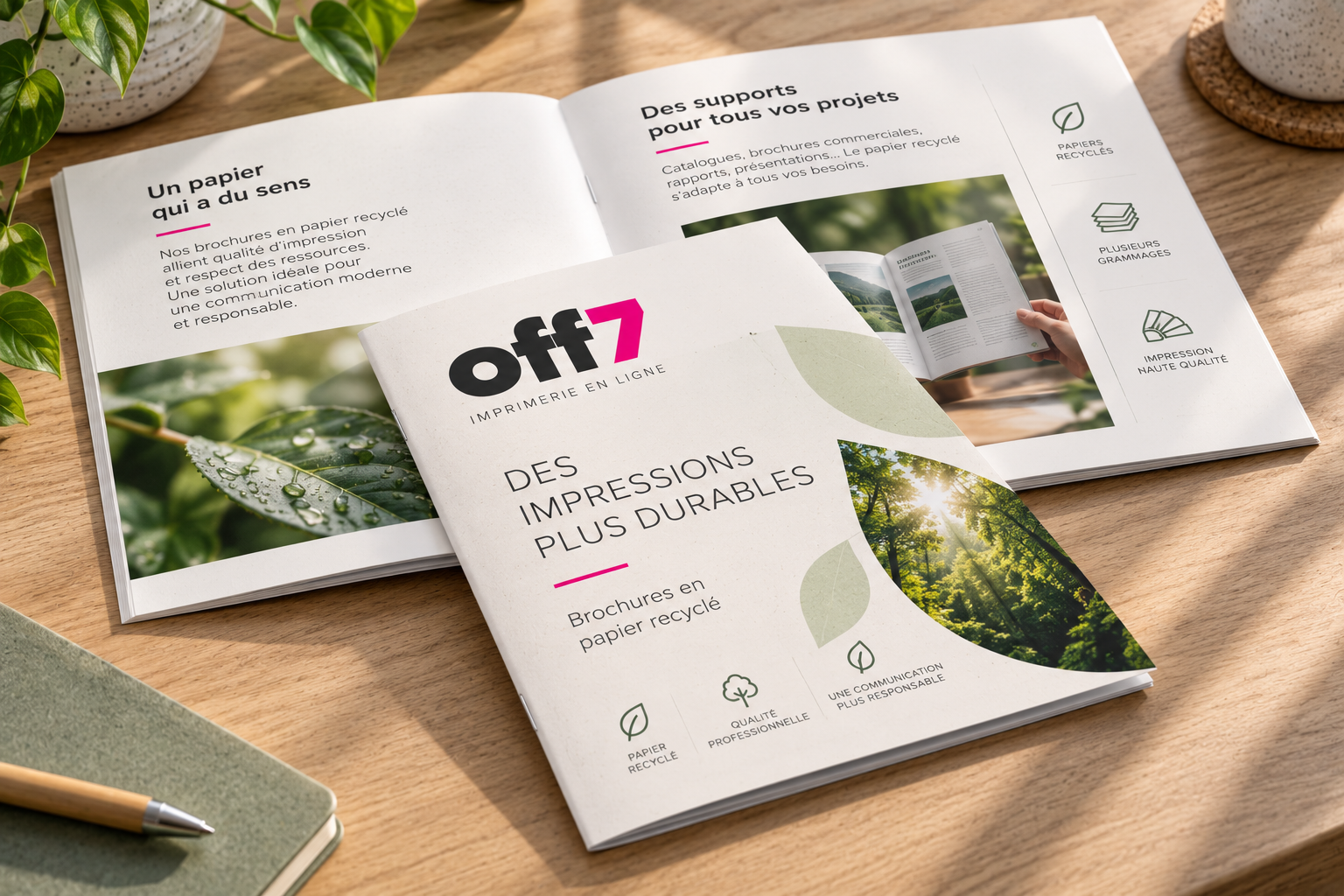 Brochure en papier recyclé